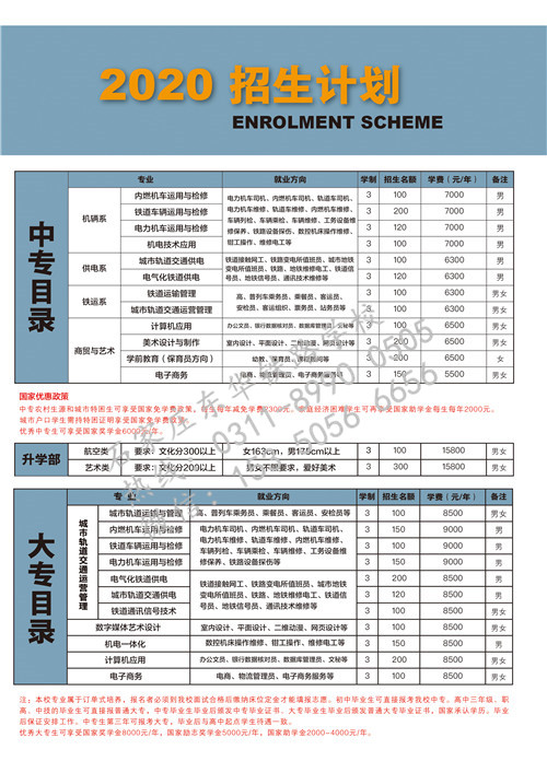 石家莊東華鐵路學校招生簡章